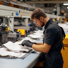 Industrial Quality Control Specialist at Work in Factory Setting