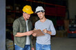 © Sanc/peopleimages.com - Construction, planning and clipboard of men for safety, inventory and engineer check on builder site. Maintenance, handyman and staff with teamwork and collaboration with contractor document at job