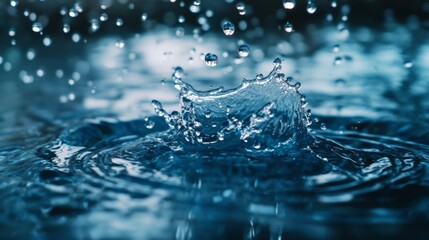 Aufkleber - A splash of water in a blue ocean
