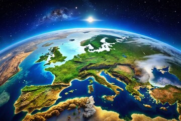 Breathtaking View of Europe from Space Capturing Landscapes, Cities, and Natural Wonders in Stunning High-Resolution