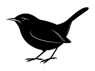 wren bird vector black animal silhouette 