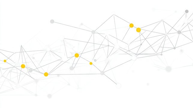 A minimalist design with thin glowing lines connecting white dots on a simple canvas, creating a sophisticated background with a focus area for text.