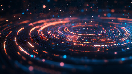 Poster - Abstract swirling lights in a dark background, creating a sense of movement and energy.