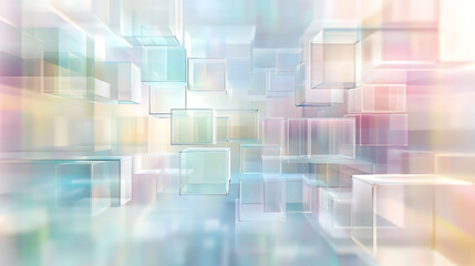 Leinwandbilder - Abstract background of translucent cubes in pastel colors.
