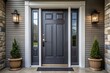 © suchetpong - Modern dark grey fiberglass front entry door silhouette