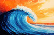 © M.Gierczyk - Abstract ocean wave with blended orange and blue