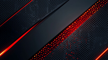 Aufkleber - Abstract dark background with red glowing lines and dots.