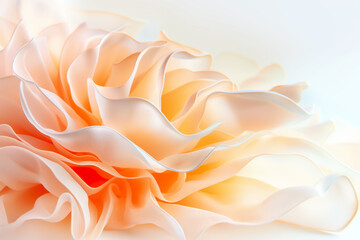 Canvas Print - Soft, peach-colored petals unfold in an elegant display, capturing the essence of tranquility and exquisite artistry in nature. A serene moment of floral beauty