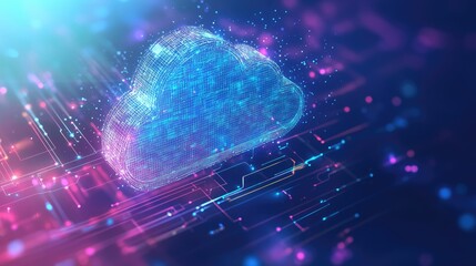Poster - Abstract Digital Cloud Computing Network