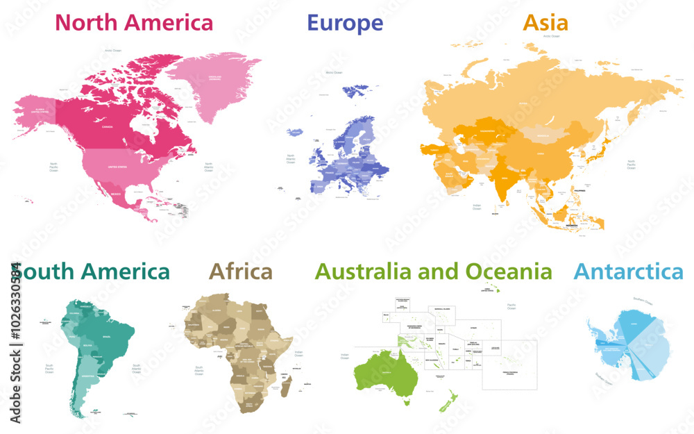 All World Continents Detailed Political Isolated Maps With Names Of all-world-continents-detailed-political-isolated-maps-with-names-of
