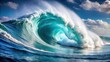 © anu - Powerful wave breaking isolated on white background