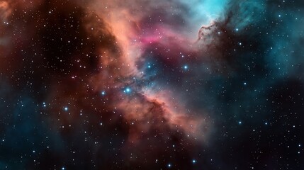 Wall Mural - colorful interstellar nebula with stars and cosmic dust in deep space. the image features vibrant hu