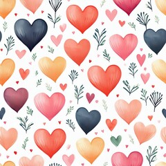  seamless pattern of watercolor painted hearts on white best for romantic prints wrapping fabric and wallpaper