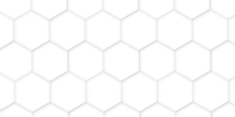 Poster - 3d hexagonal structure futuristic white background and embossed hexagon abstract with hexagon background. honeycomb hexagonal background. Hexagon shape, white, shiny gray. hexagon pattern shape.