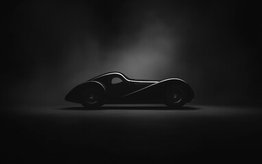 silhouette of a vintage sports car. generative ai