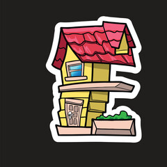 Fototapete - Fairy House Letters alphabet coloring book Print Vector Design