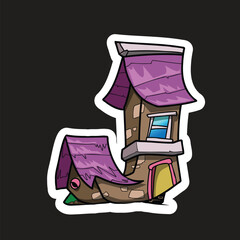 Fototapete - Fairy House Letters alphabet coloring book Print Vector Design