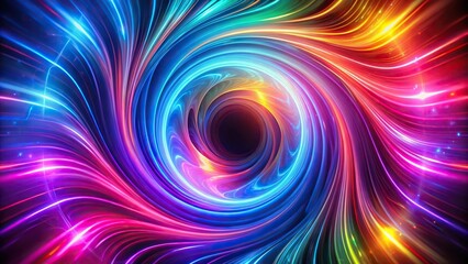 Wall Mural - neon vortex with swirling colors and shapes