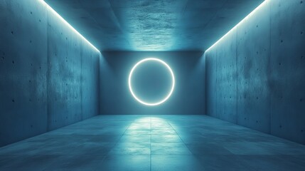 Wall Mural - A large, glowing circle is the focal point of this image