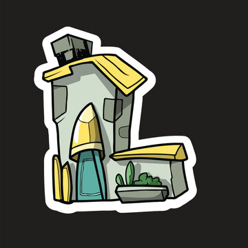 ABC Vector Hand Drawn Fonts Hand drawn font,letters in houses shape Hand drawn font letters in houses shape Handwriting Alphabets Print