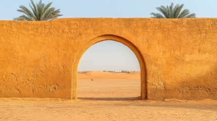 Arched Gateway to a Desert Landscape