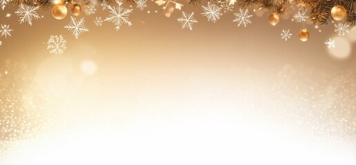 a festive background featuring snowflakes and ornaments for seasonal themes.