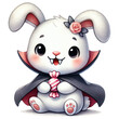 © ArtKing350 - A cartoon rabbit with a vampire cape and a candy cane. The rabbit is holding a candy cane and has a vampire's mouth