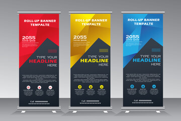 Wall Mural - roll up banner for business events, roll up banner with print ready design, standee, stand banner an