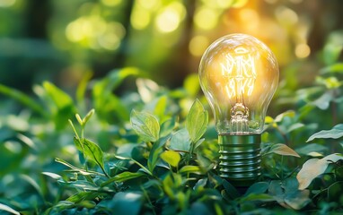 closeup of a green ecofriendly lightbulb, showcasing its design and importance in promoting sustaina