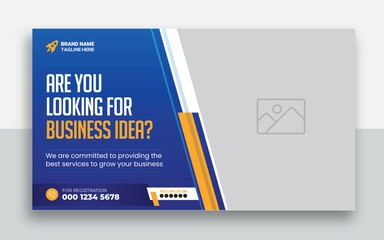 Wall Mural - Business youtube thumbnail and web banner template design