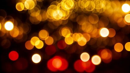 Canvas Print - Seasonal winter video with warm red gold bokeh background. Christmas holiday evening bright glitter, christmas eve, night lights, magical atmosphere, festive mood. Looping animation, seamless footage.