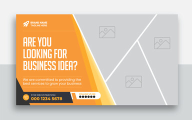 Wall Mural - Business youtube thumbnail and web banner template design