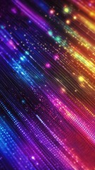 Fototapete - Colorful light streaks on a dark background, vibrant abstraction.