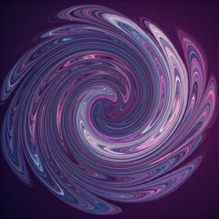 Abstract Purple and Blue Swirling Pattern. A circular abstract pattern with swirling lines in shades of purple and blue on a dark background..