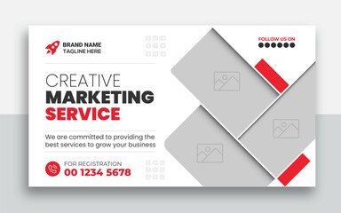 Wall Mural - Business youtube thumbnail and web banner template design