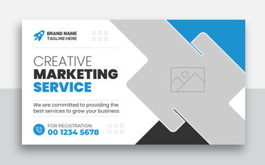 Wall Mural - Business youtube thumbnail and web banner template design