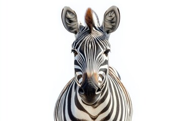 Poster - a zebra standing against a clean white backdrop