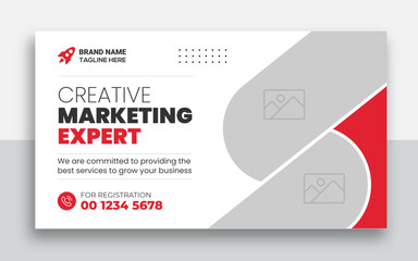 Wall Mural - Business youtube thumbnail and web banner template design