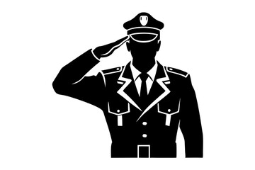 Soldier man salute silhouette | vector silhouette illustration on white background