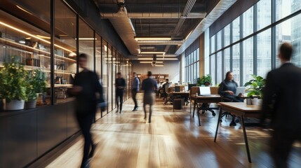 Poster - Business office with blurred people