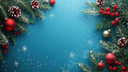 Wall Mural - christmas and new year holiday background. xmas background top view.