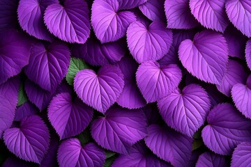 Aufkleber - Minimalist composition of purple dead-nettle leaves, arranged in a clean, simple pattern, showcasing their heart-shaped forms and soft textures