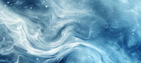 Abstract Winter-Themed Background with Swirling Icy Winds and Soft Snowflakes for Seasonal Designs