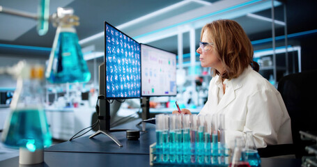 Poster - Female Black Girl Using DNA Monitor