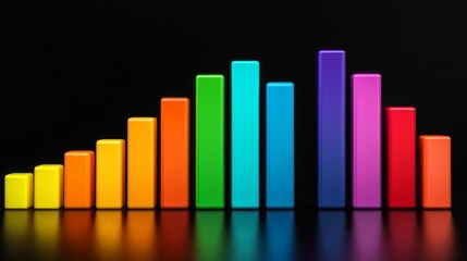 Fototapete - Colorful Bars Representing Data Visualization Trends