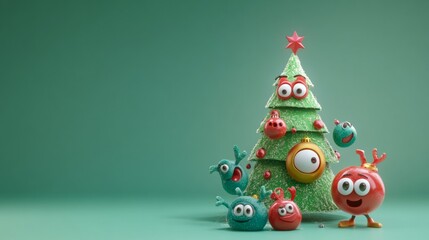 Christmas tree funny characters