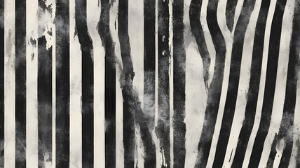 Poster - Monochromatic Zebra Stripes Abstract Texture 