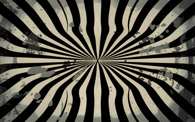 Vintage Sunburst Explosion: Grunge Stripes Background 