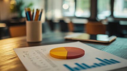 Poster - Business Workspace with Charts and Data Analysis Tools