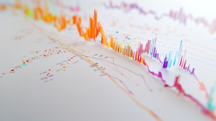Poster - colorful data visualization with abstract graph elements